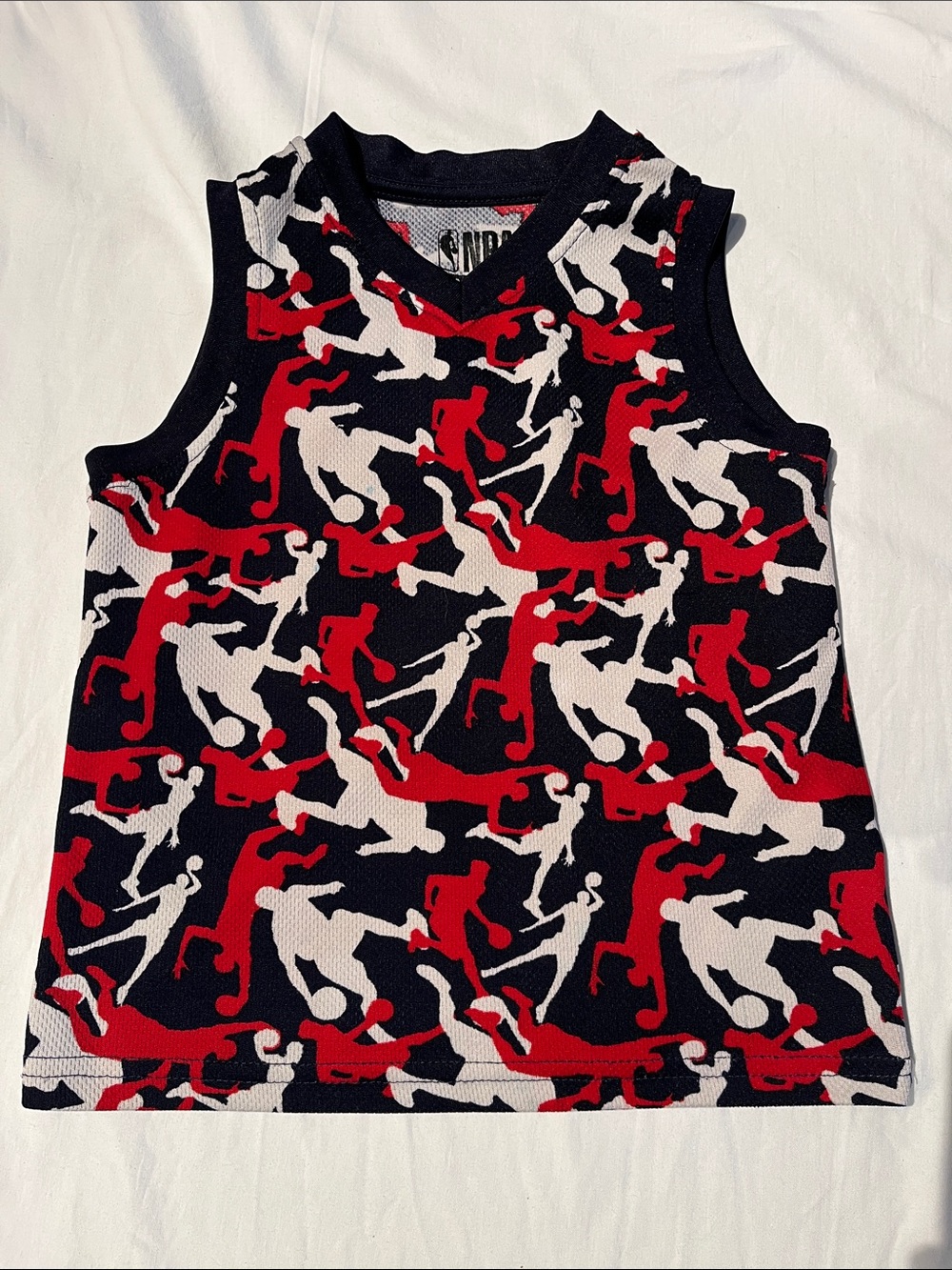 NBA Kids Basketball Tank Top in Navy, Red & White, size medium (5/6)